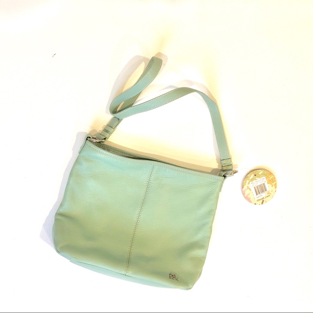 The Sak Classic leather purse sea foam zip top